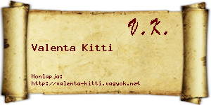 Valenta Kitti névjegykártya